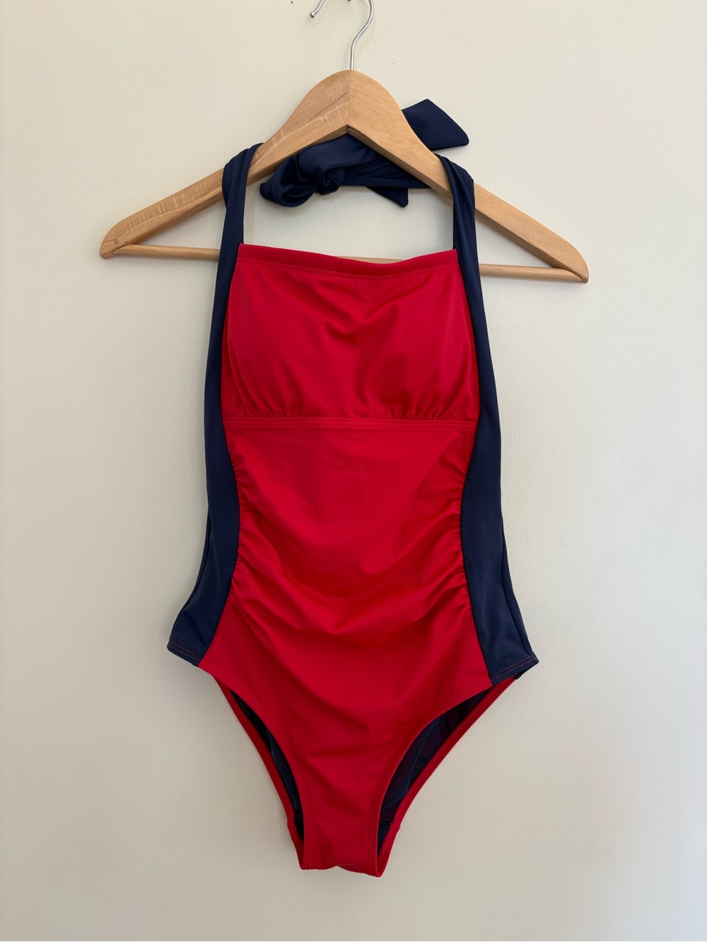 Boden Red and Navy Halter One-Piece Swimsuit size 6